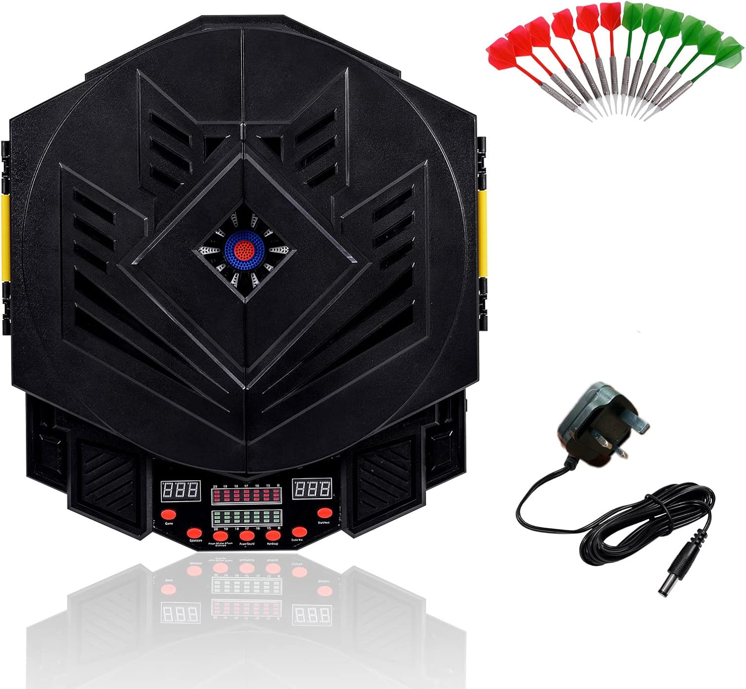 Electronic Dartboard Cabinet LED Auto Scoring 216 Games 12 Darts