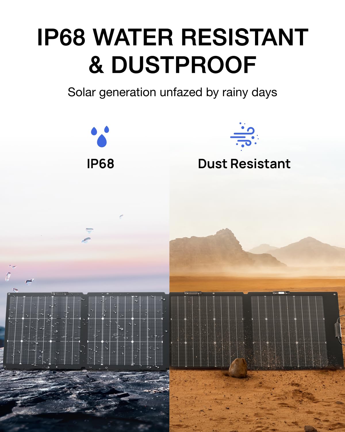 220W Portable Bifacial Solar Panel Foldable Camping Home Backup