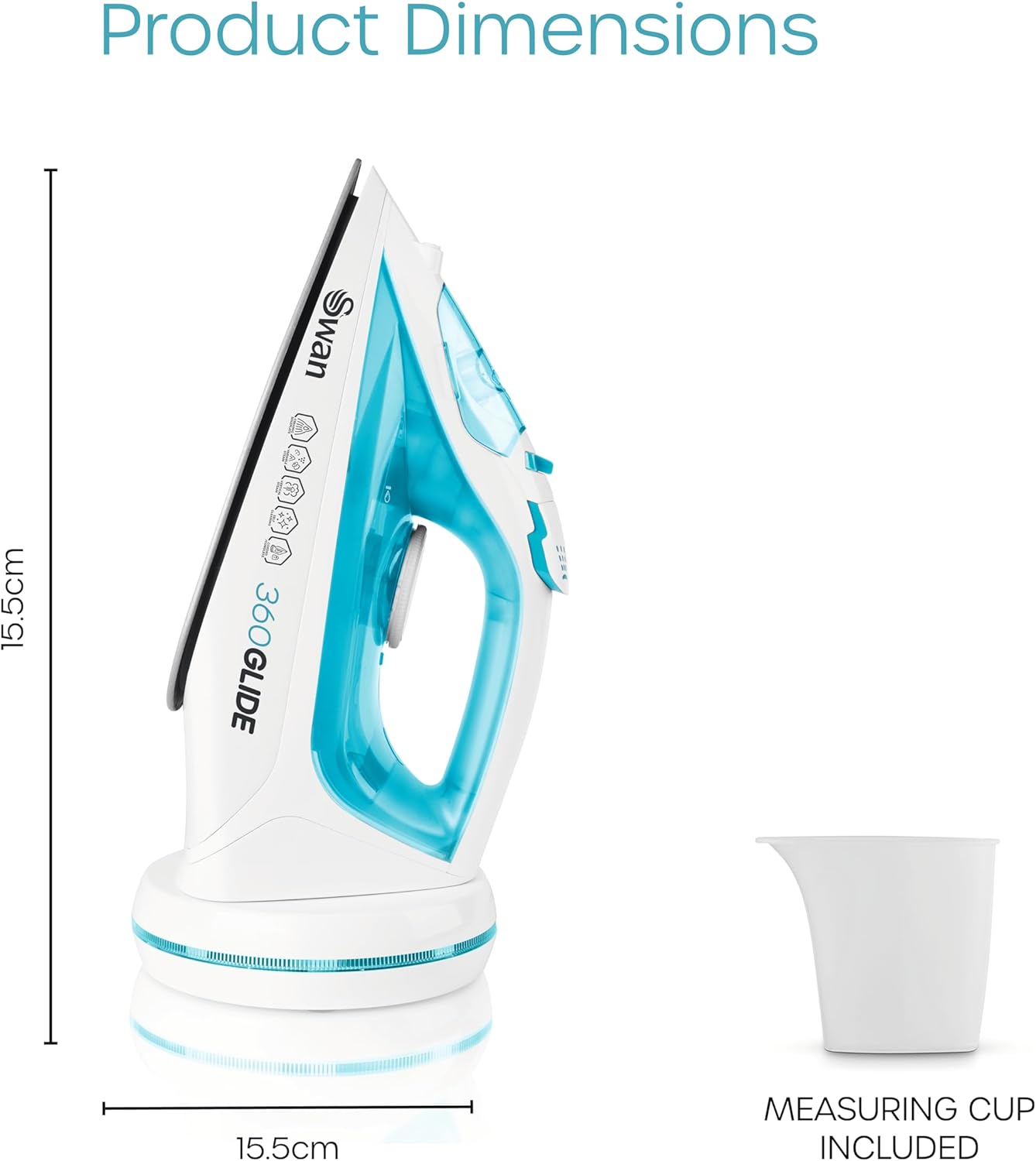 Cordless Steam Iron 2800W Ceramic Soleplate 2-in-1 Corded 300ml Tank