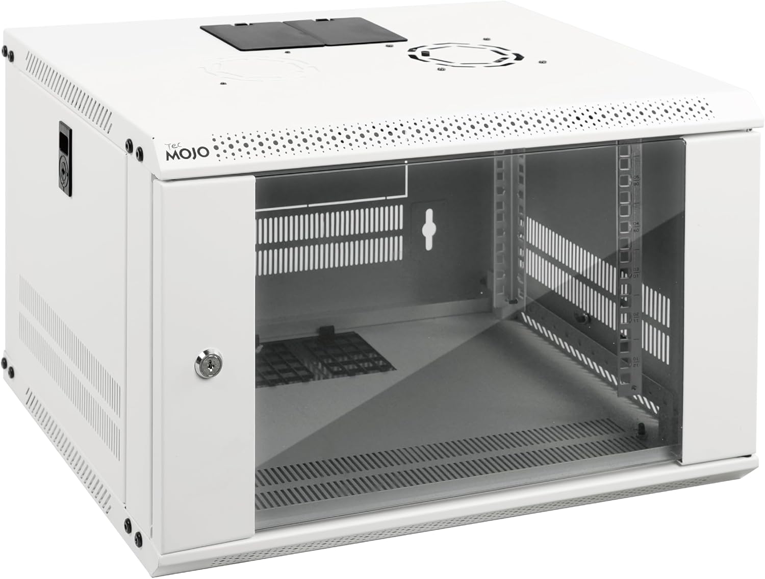 6U Wall Mount Server Cabinet 450mm Glass Door White