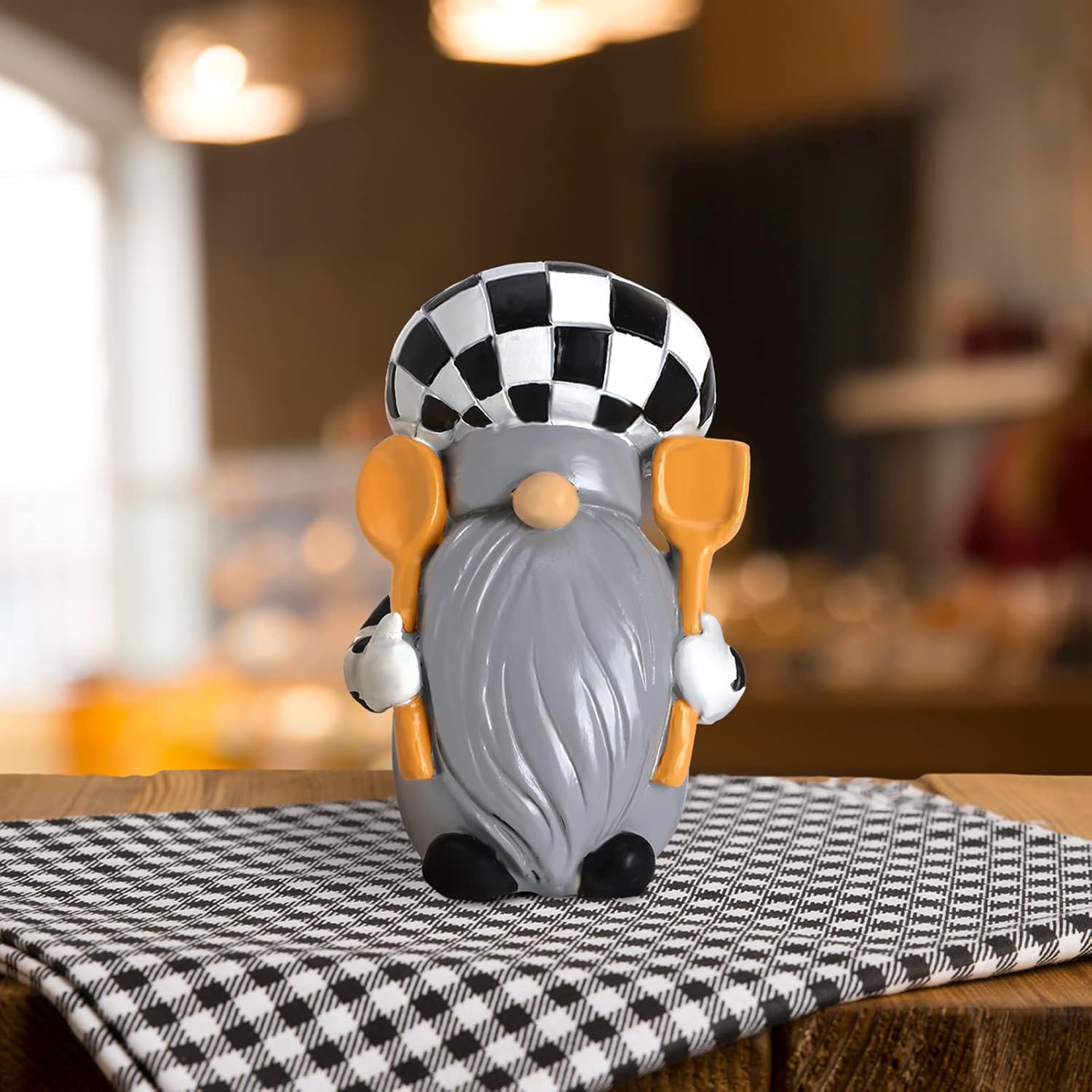 2PCS Chef Gnome Kitchen Decor Resin Figurines Farmhouse Tiered Tray