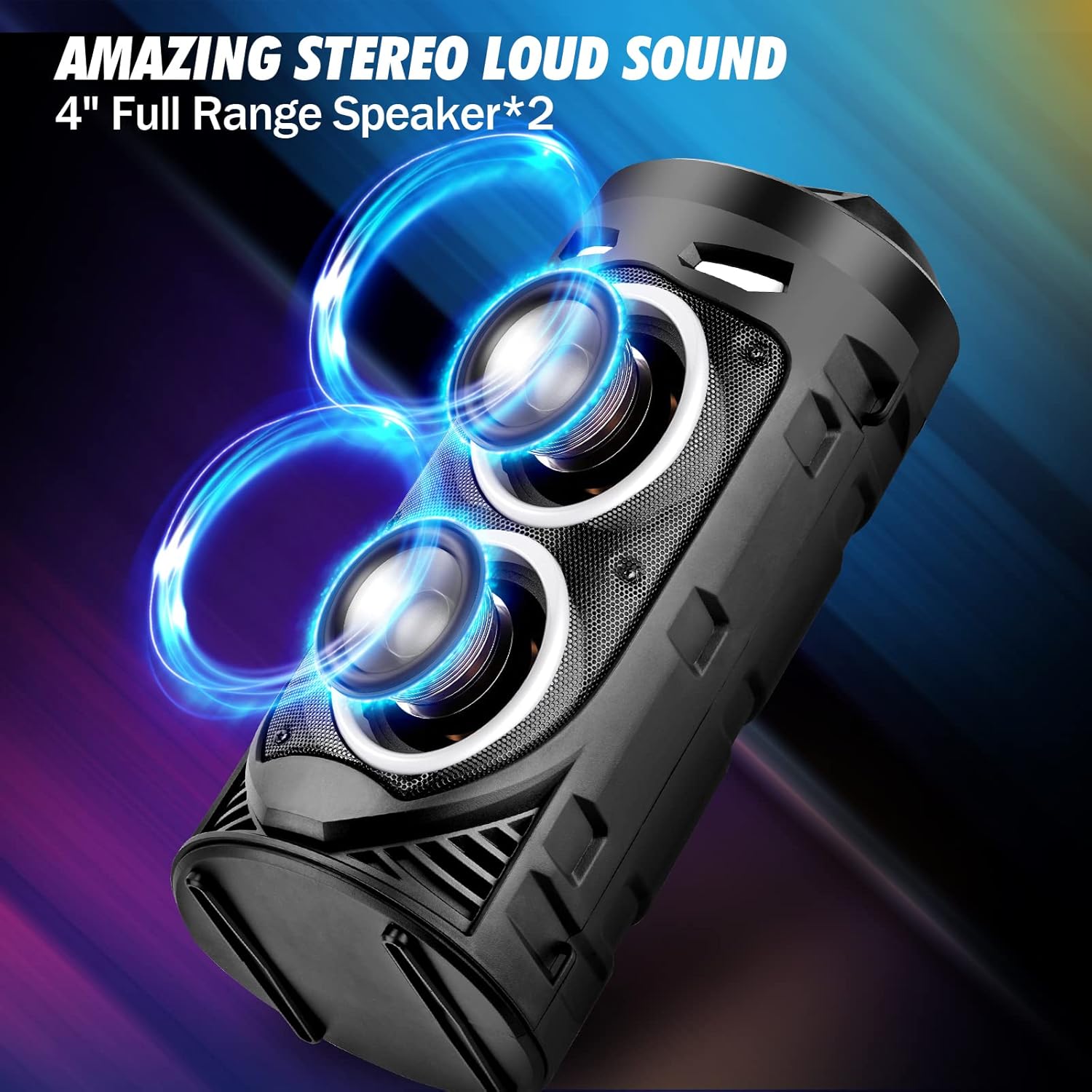 30W Bluetooth Speaker Portable LED Lights TWS AUX USB Loud