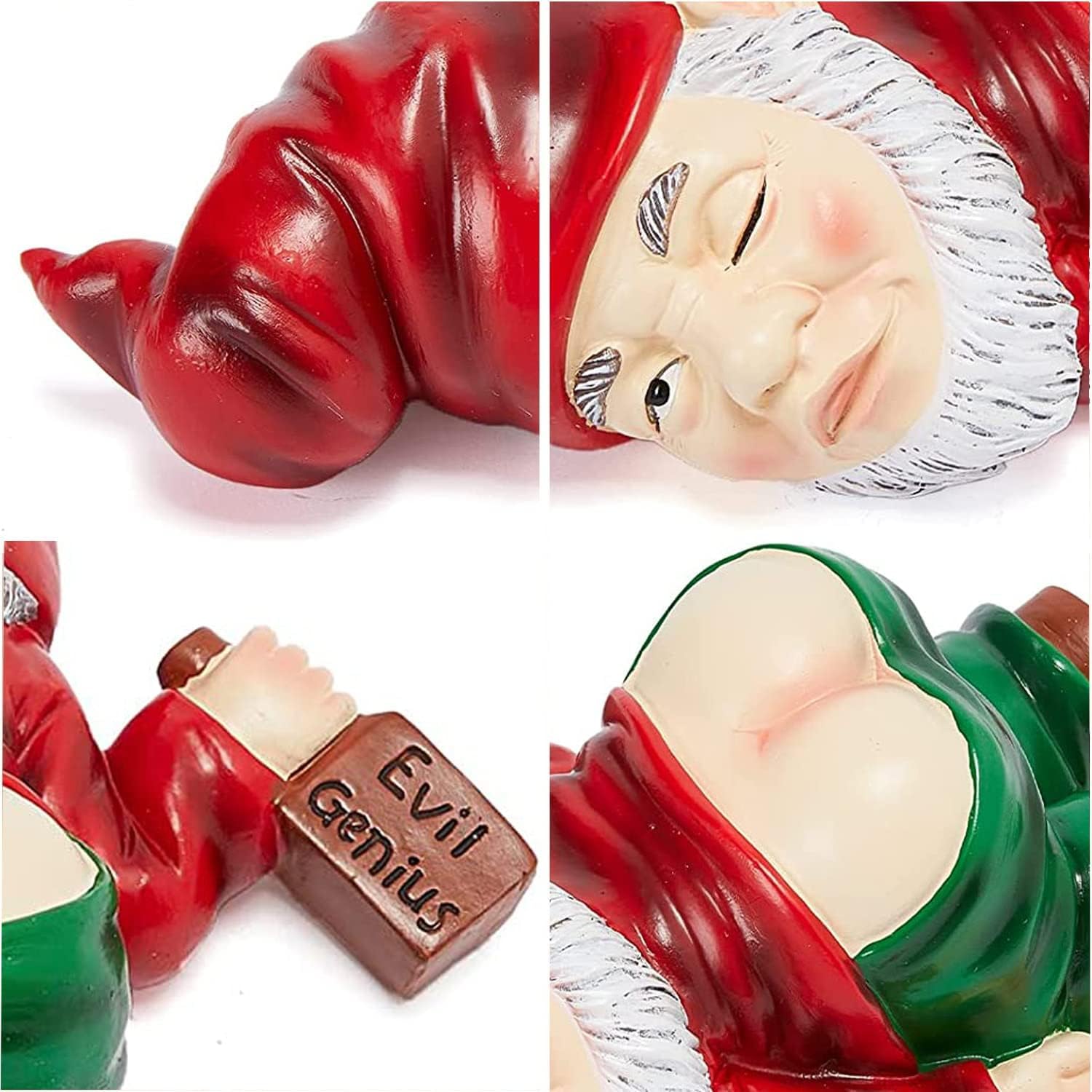 Funny Garden Gnome Statue Naughty Resin Decor Outdoor Lawn Ornament