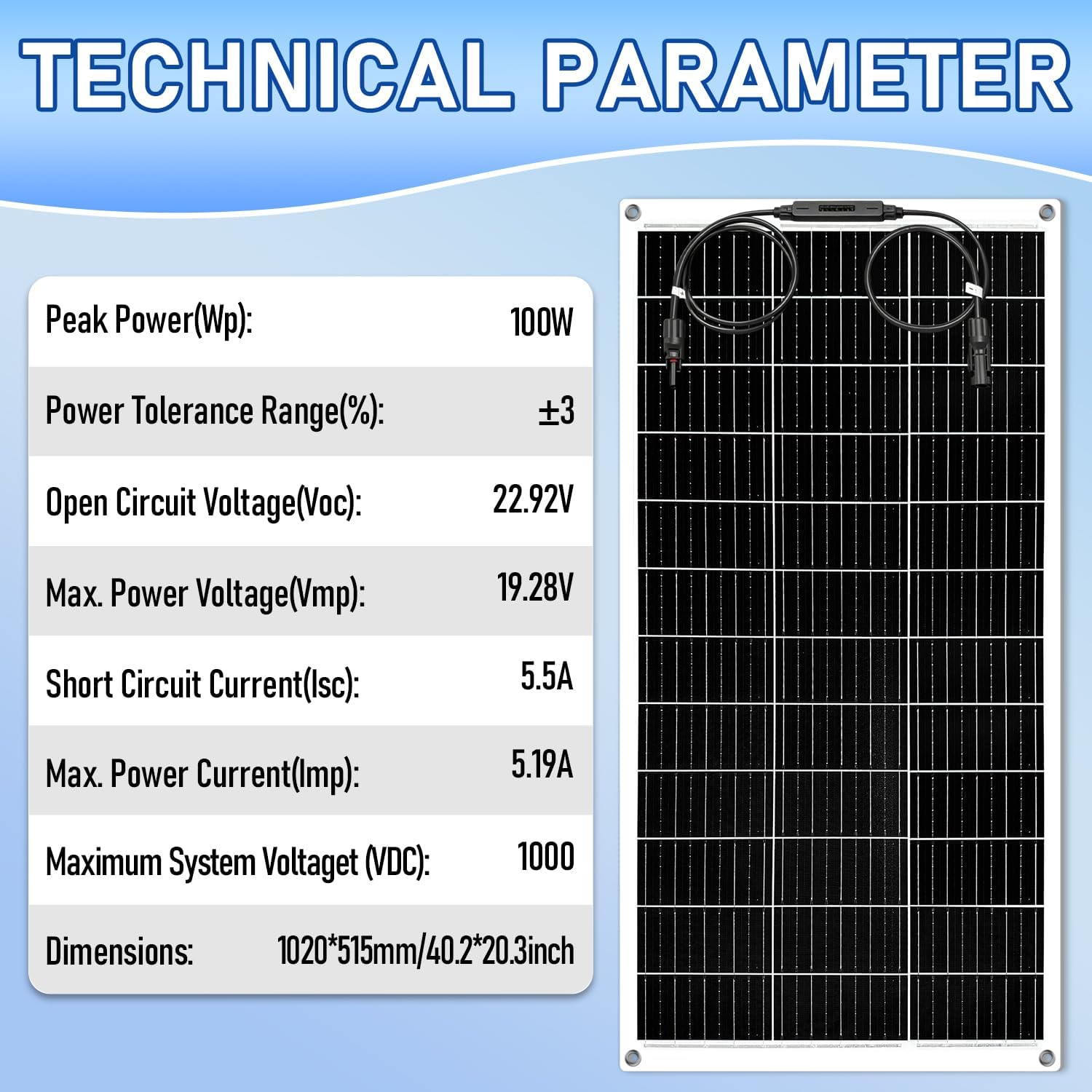 100W Flexible Solar Panel 12V 24V RV Boat Off Grid