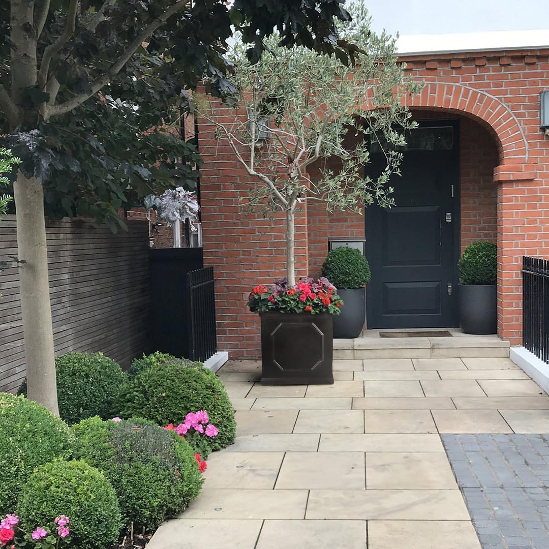 55cm Large Square Planter Dark Grey Faux Lead Tree Pot