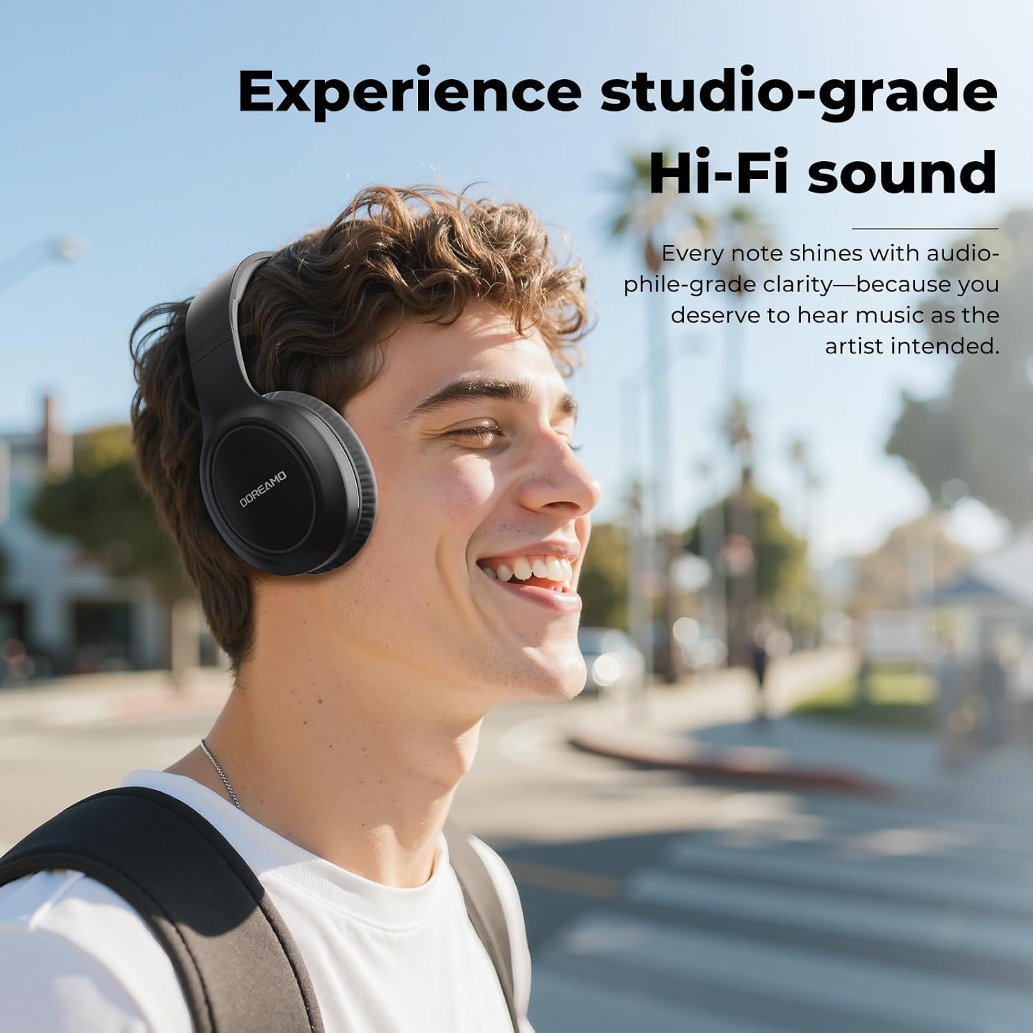 Wireless Bluetooth Over Ear Headphones 70Hr Battery Deep Bass Black