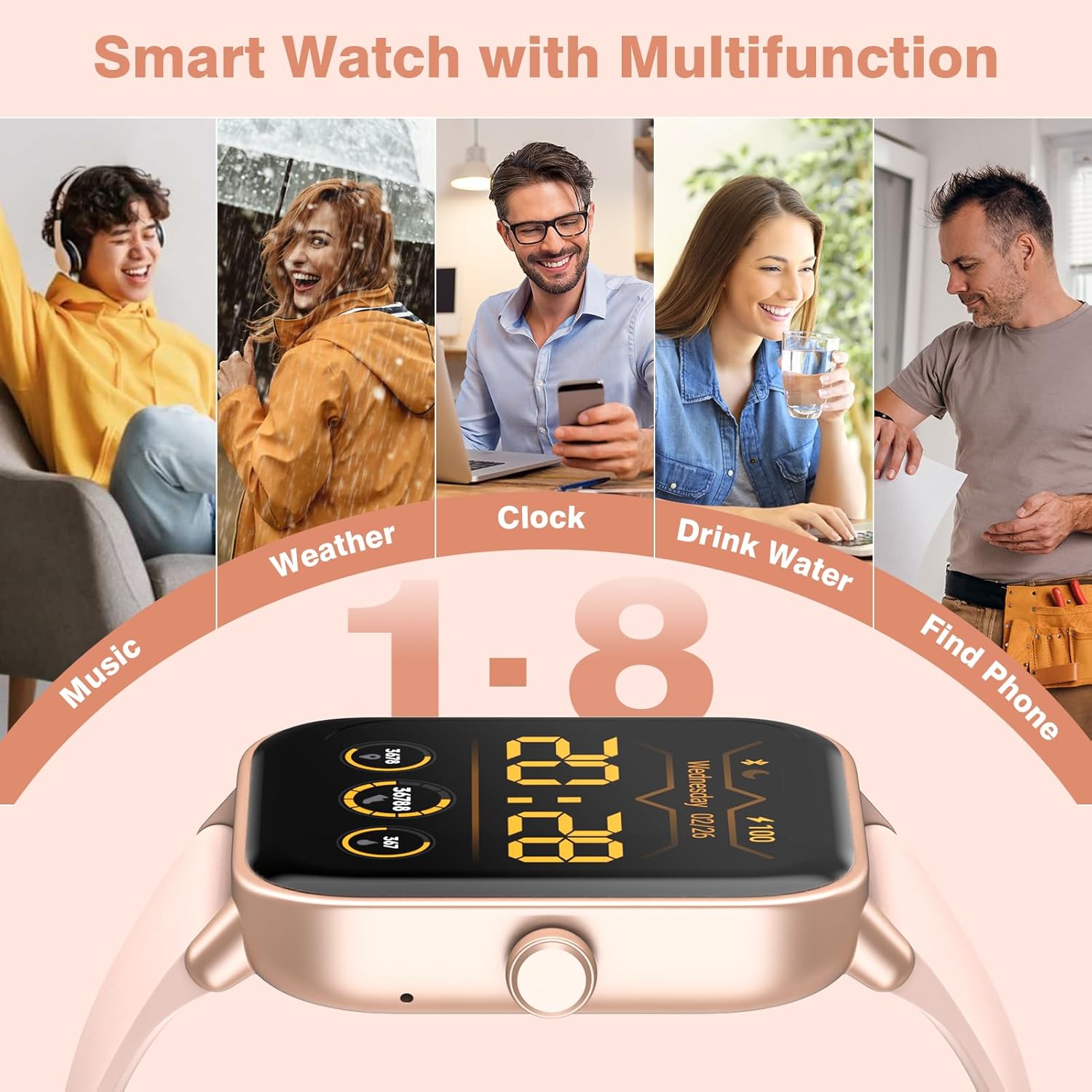Alexa Smart Watch Call 100 Sports IP68 Tracker