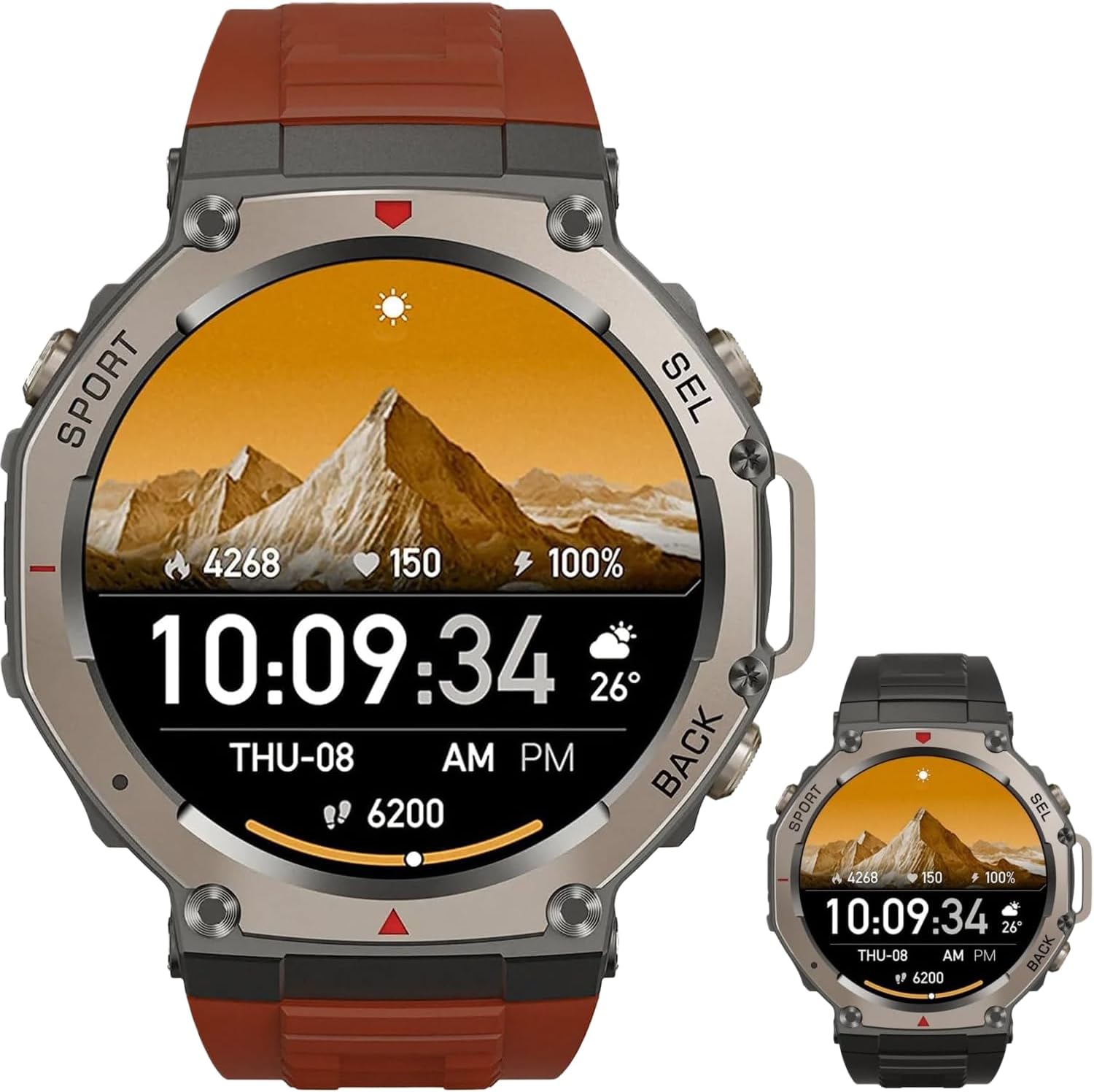 GPS Sports Smart Watch Brown 170 Sport Modes Calls