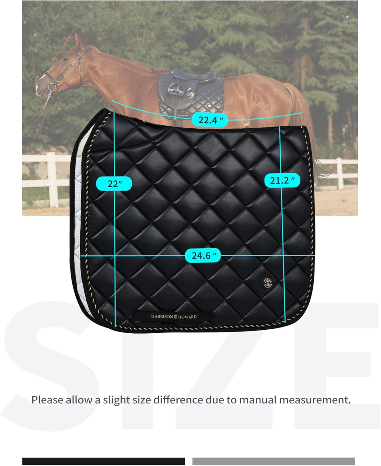 Dressage Saddle Pad Leather Shock Absorption Waterproof