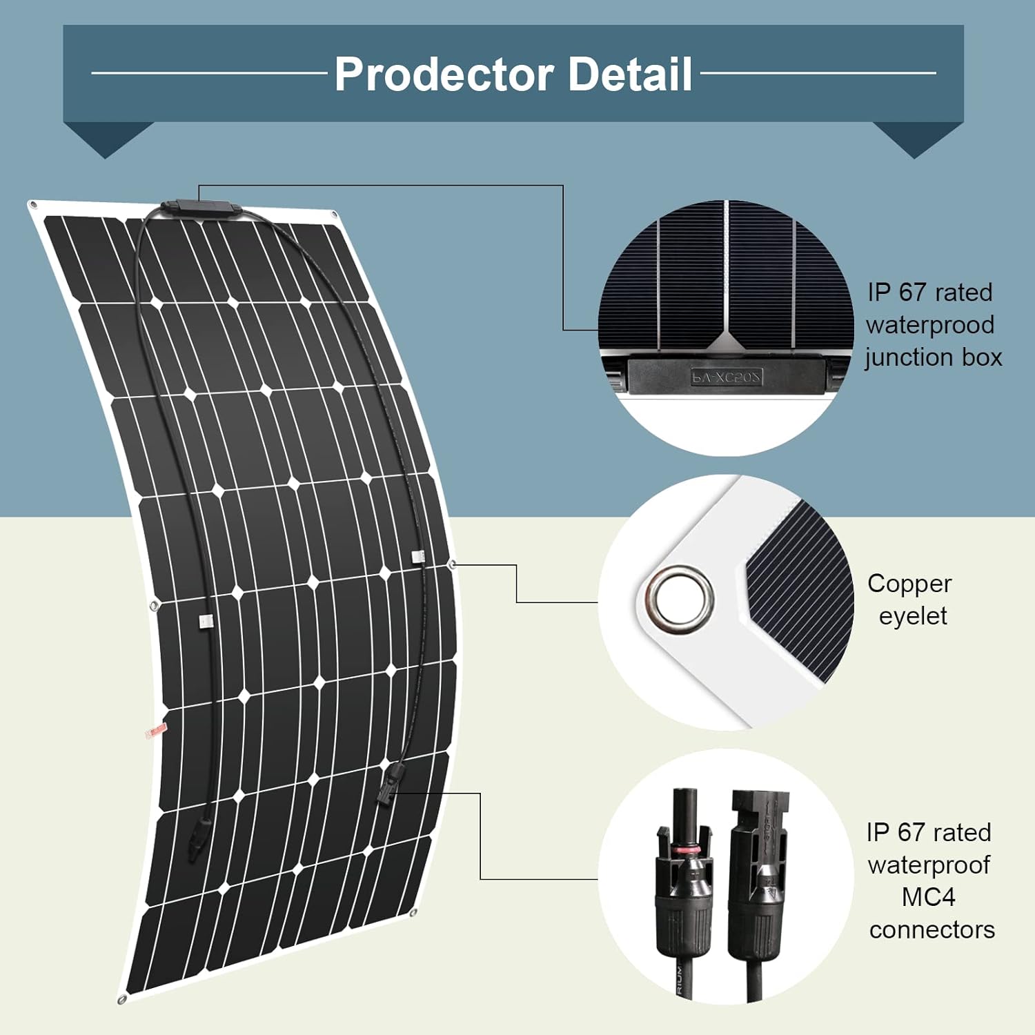 600W Flexible Solar Panel Kit 6x100W RV Boat Caravan Roof