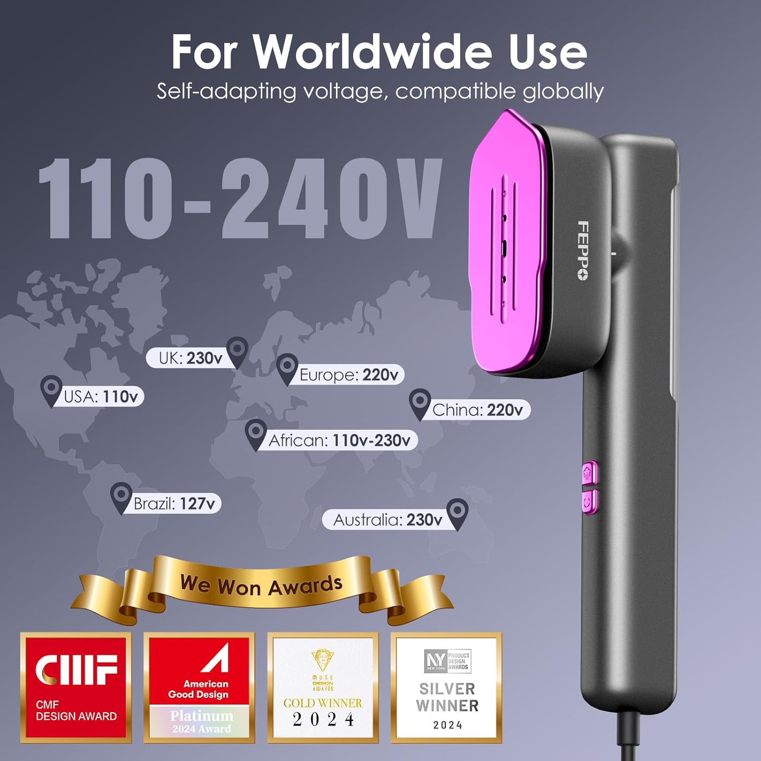 Travel Clothes Steamer Dual Voltage 2 in 1 Iron Fast Heat