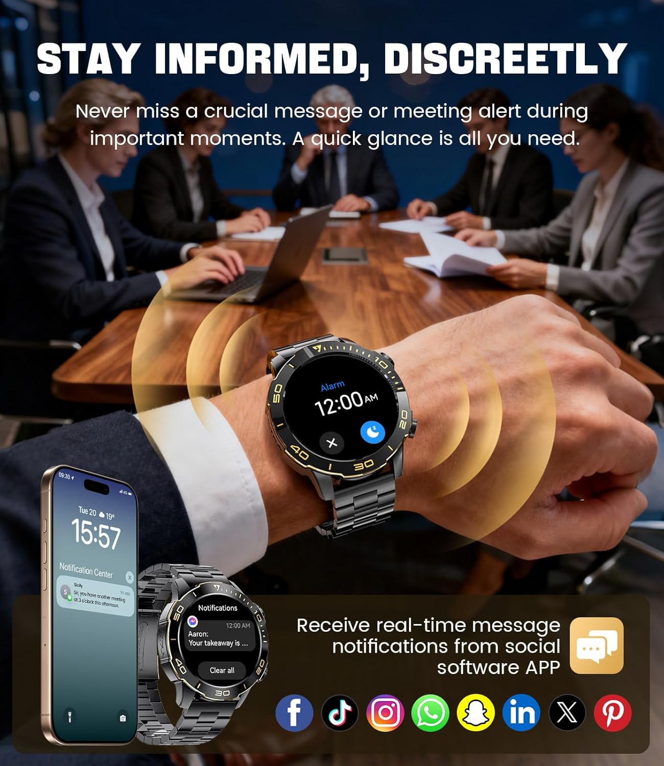 Mens AMOLED Smart Watch Bluetooth Call 170 Sport Modes