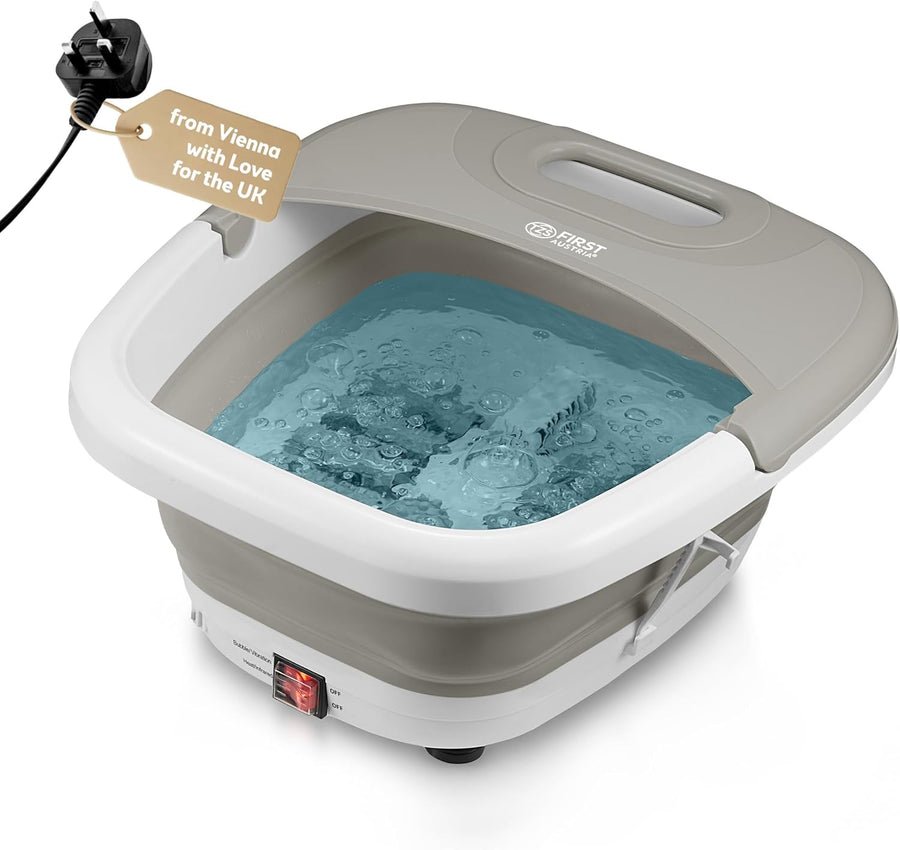 Foldable Foot Spa Massager Heated Bubble Vibration Rollers