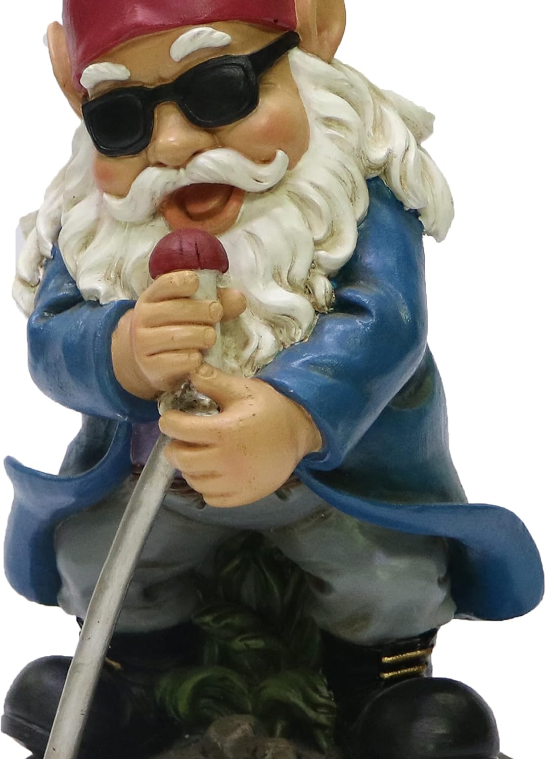 Rock n Roll Garden Gnome Statue Resin Singing Figurine 10 Inch