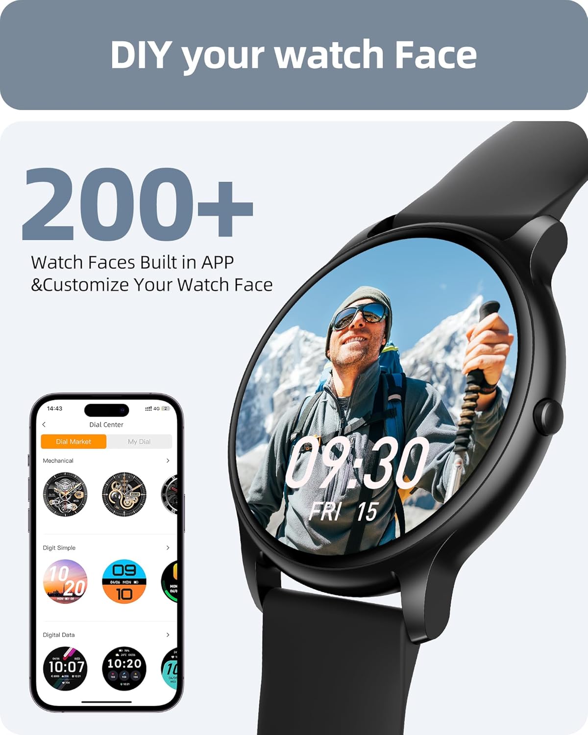 Bluetooth Calling Smart Watch 100 Sports Heart Sleep IP68