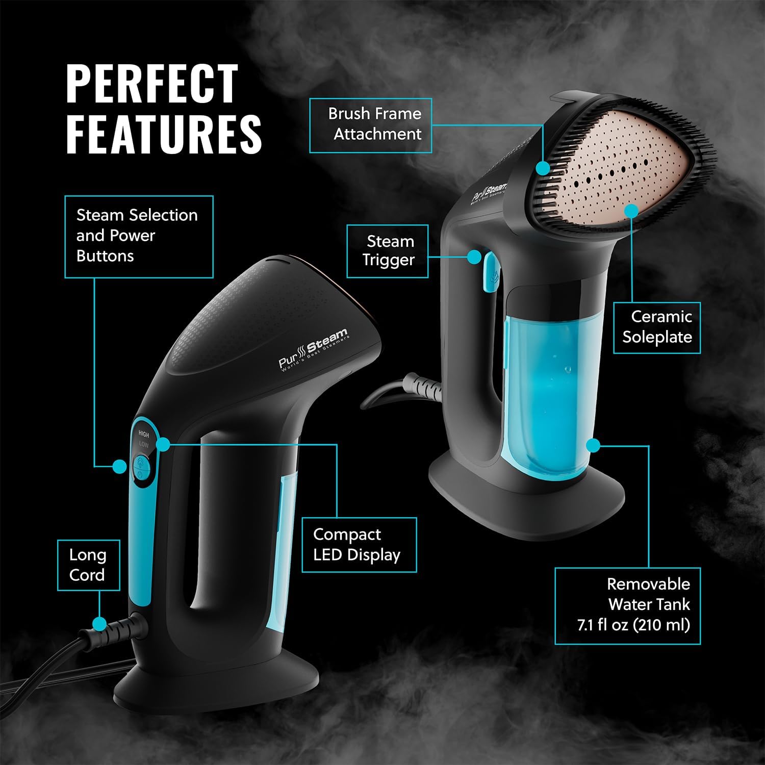 Handheld Garment Steamer Powerful Wrinkle Remover Fast Heat Portable