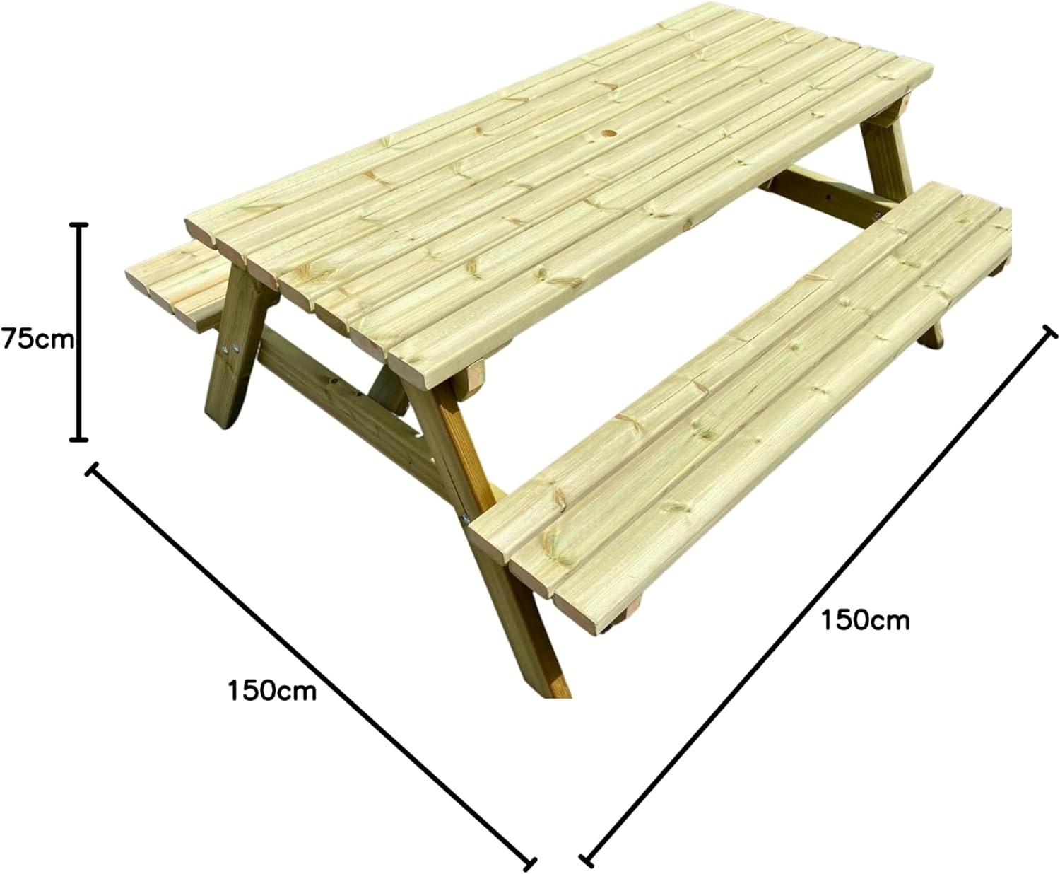 5ft Wooden A Frame Picnic Table Garden Patio Bench Set