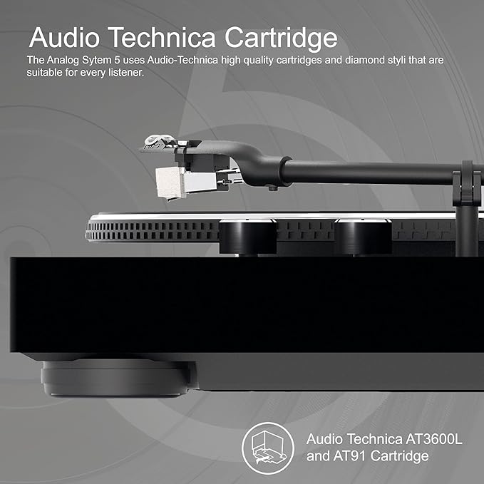 Bluetooth Vinyl Record Player HiFi Turntable 50W Speakers Black