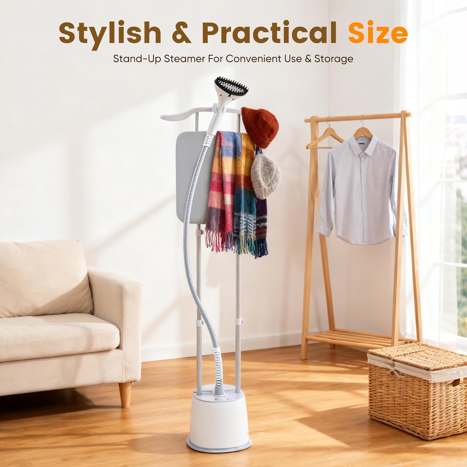 Upright Garment Steamer 2000W 2.5L Tank 9 Levels Fast Heat