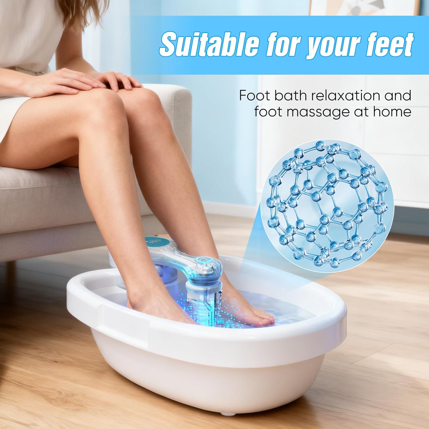 Ionic Detox Foot Bath Machine Spa Massager with Basin Portable
