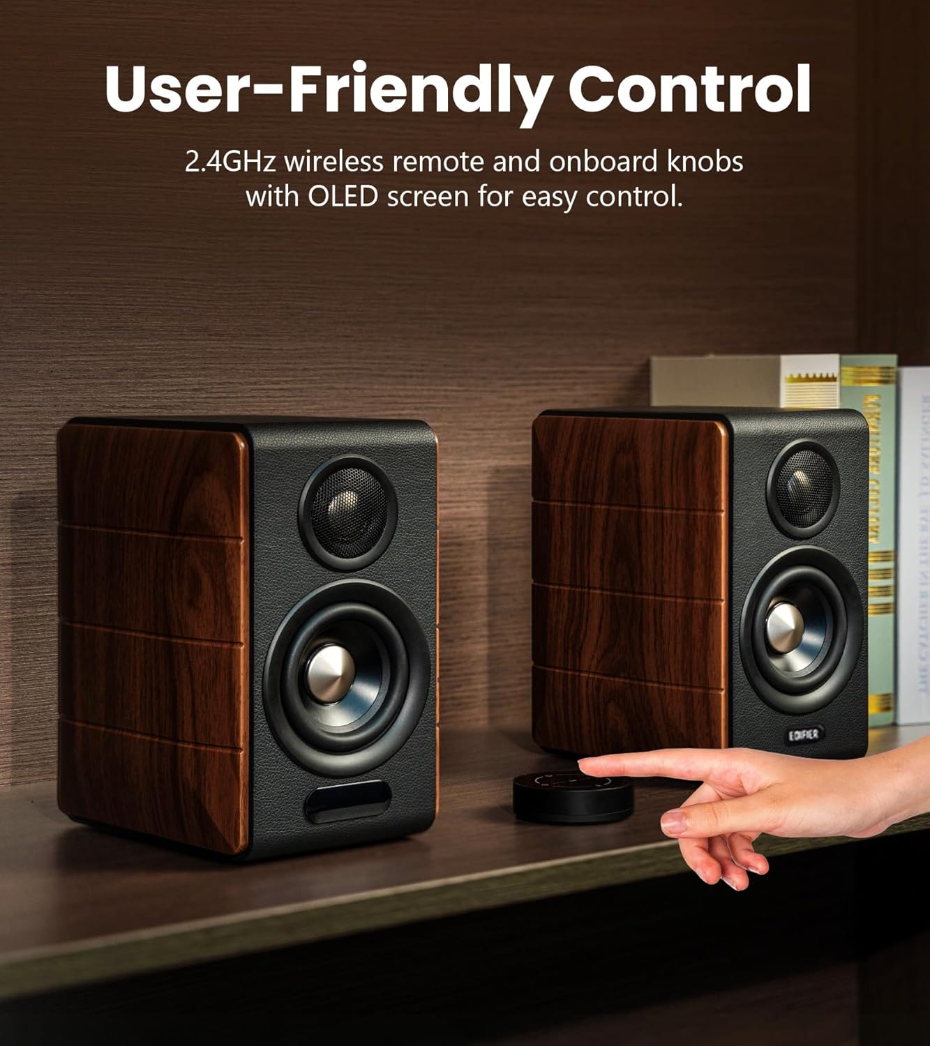 Hi Res Bookshelf Speakers 88W Bluetooth LDAC USB C Optical RCA