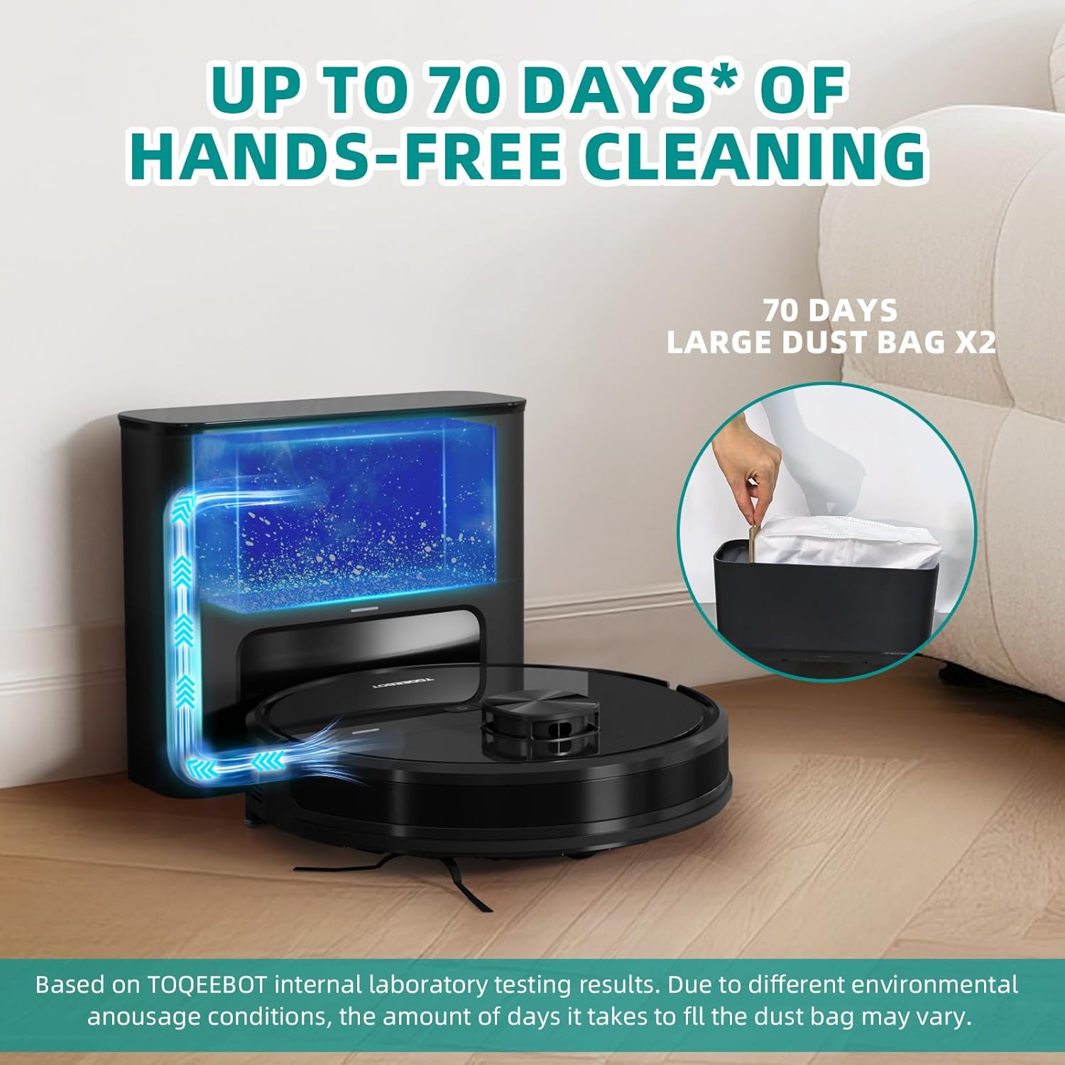 Robot Vacuum Mop Self Empty 4500Pa LiDAR WiFi Smart Clean