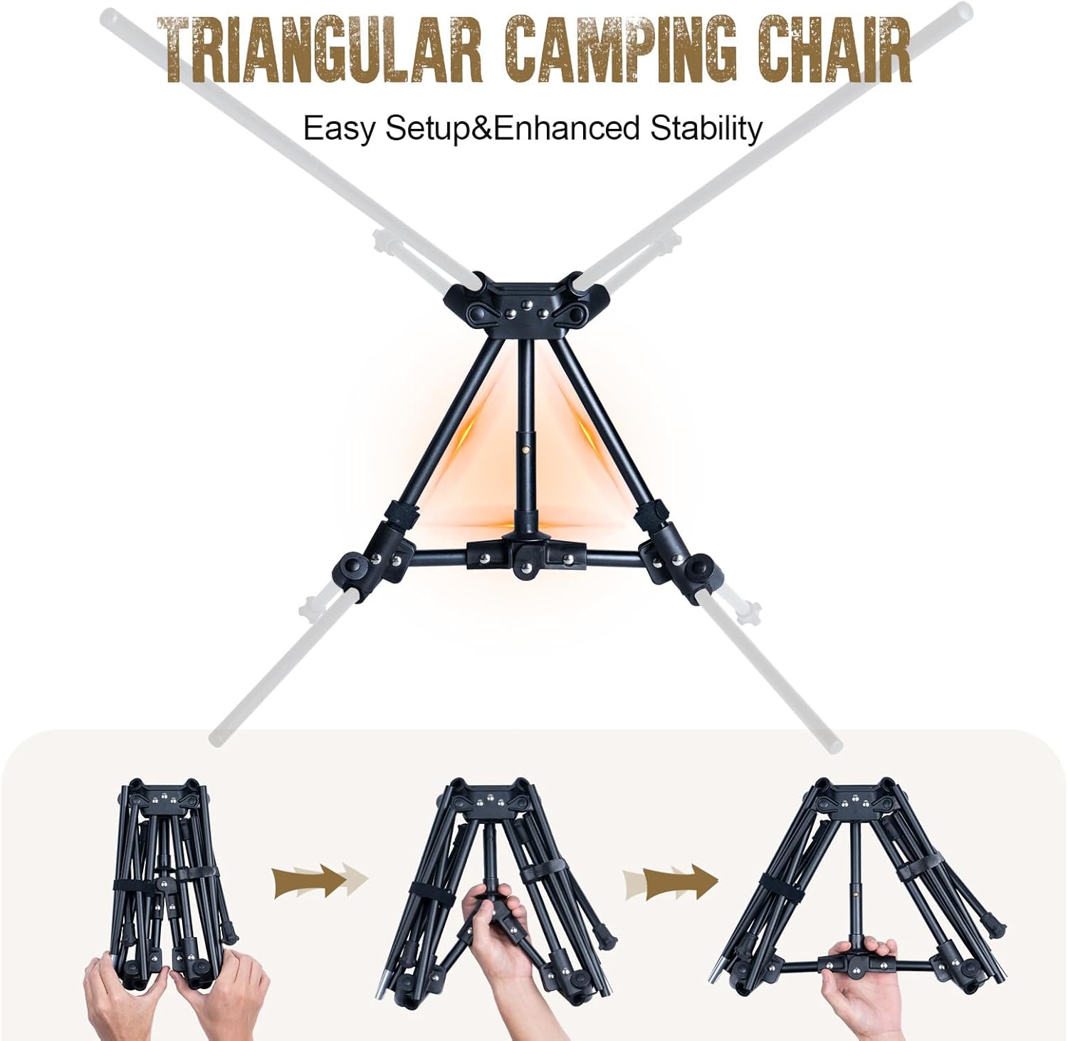 Ultralight Folding Backpacking Chair 150kg Portable Black