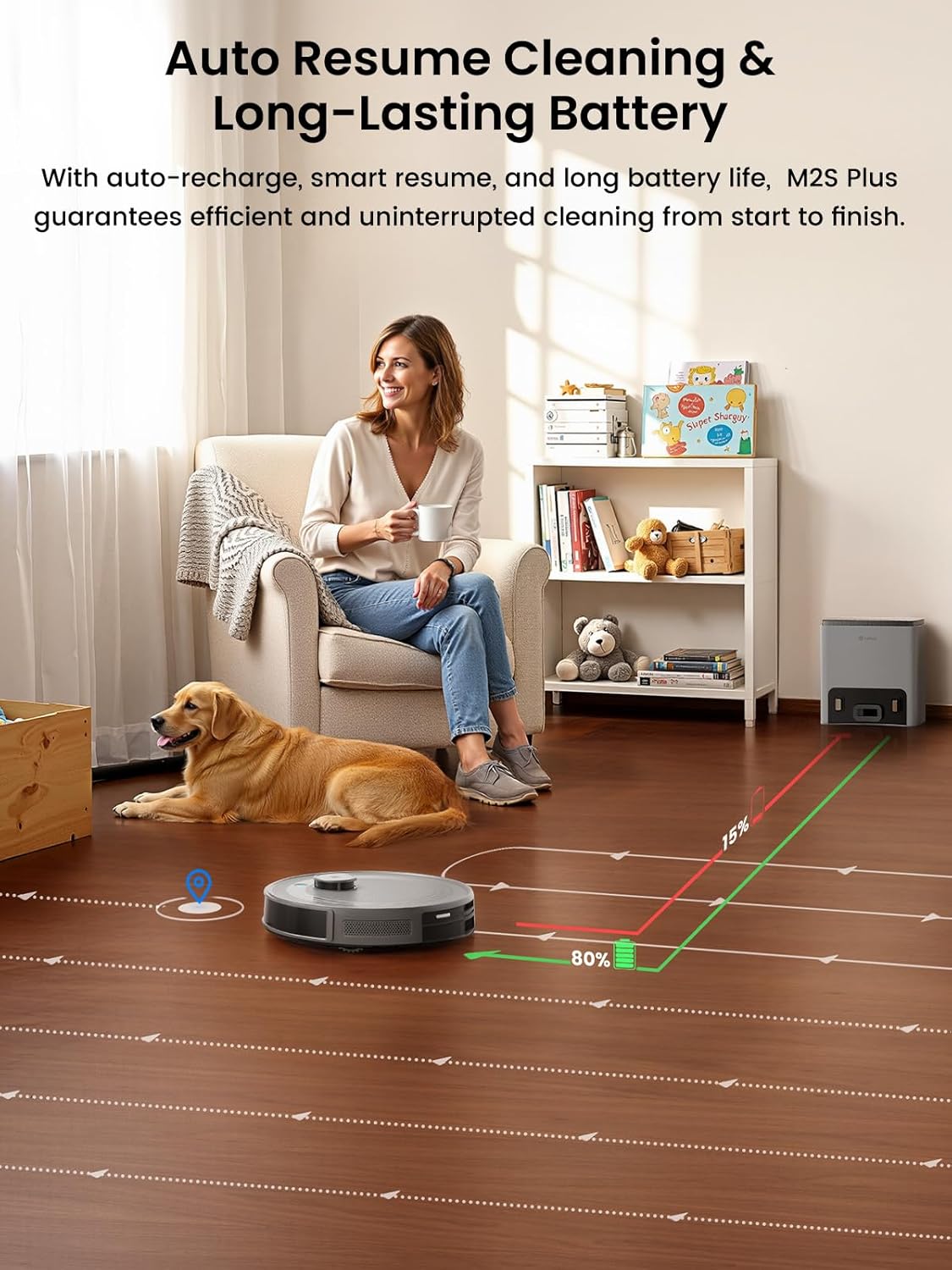 Robot Vacuum Mop Self Empty 10000Pa LiDAR WiFi 75 Day Auto Clean
