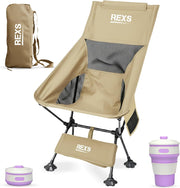 Ultralight Backpacking Chair High Back 330lb Brown