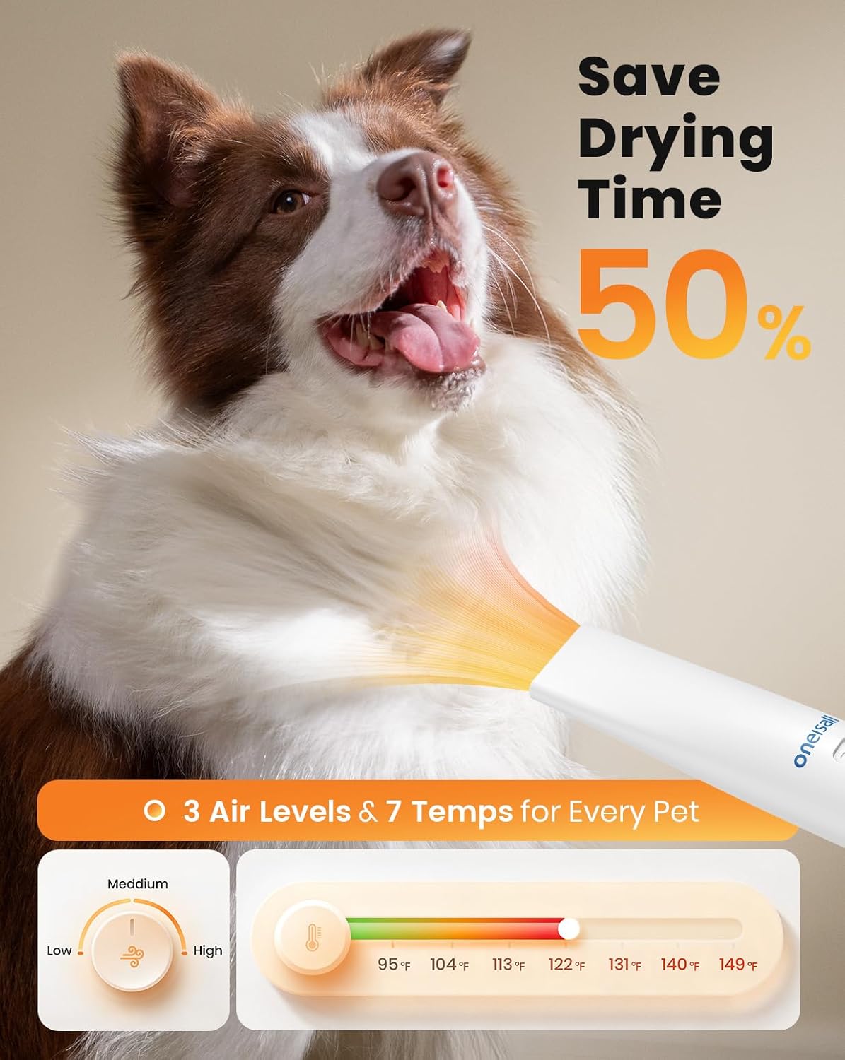 Dog Grooming Vacuum Blow Dryer Clippers 8 Tool Low Noise