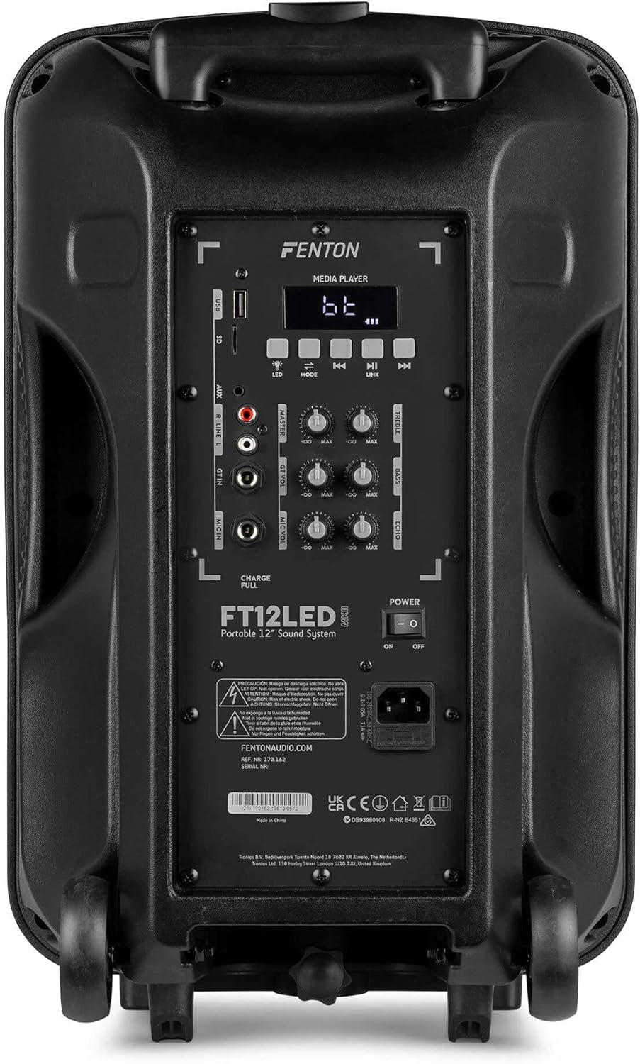 Portable PA Speaker 700W 12 Inch Bluetooth LED Wireless Mic