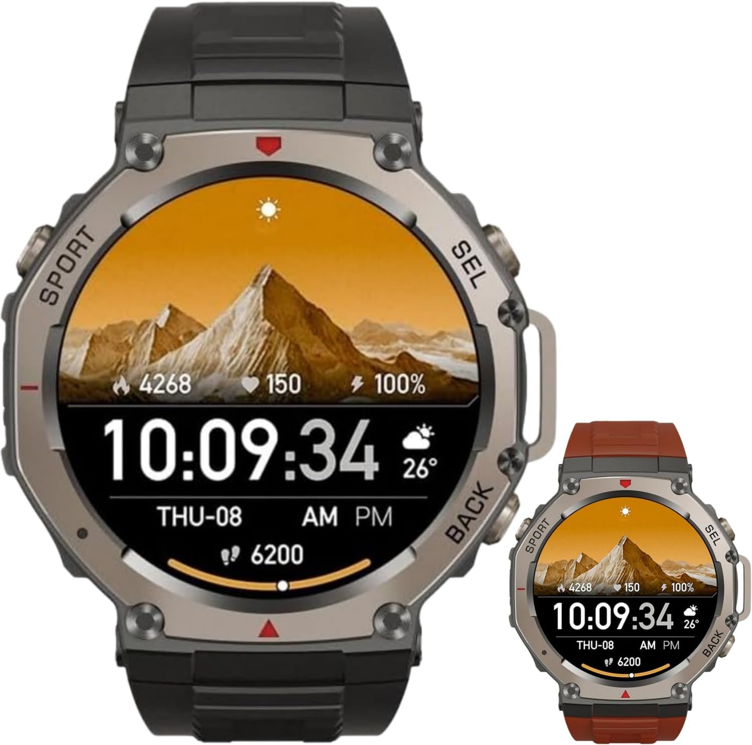 GPS Sports Smart Watch Black 170 Sport Modes
