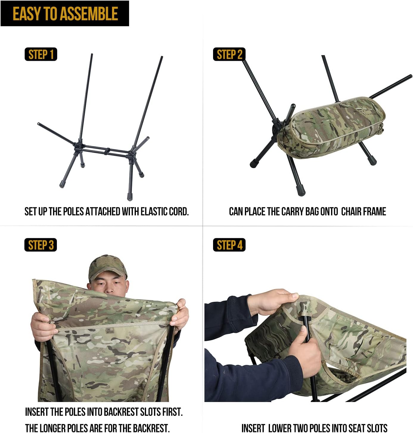 Camouflage Folding Camping Chair Lightweight Backpacking Seat