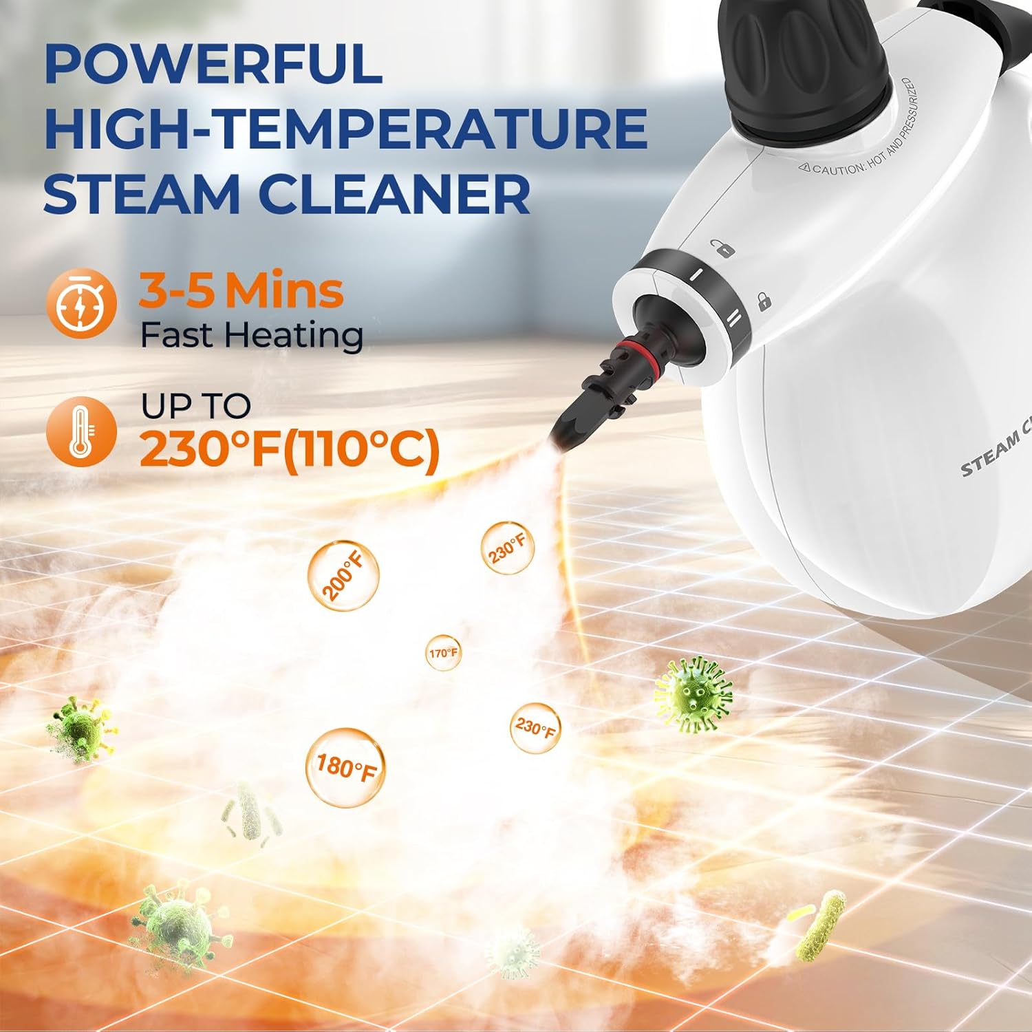 Handheld Steam Cleaner 13pcs 230°F High Pressure 350ml Portable