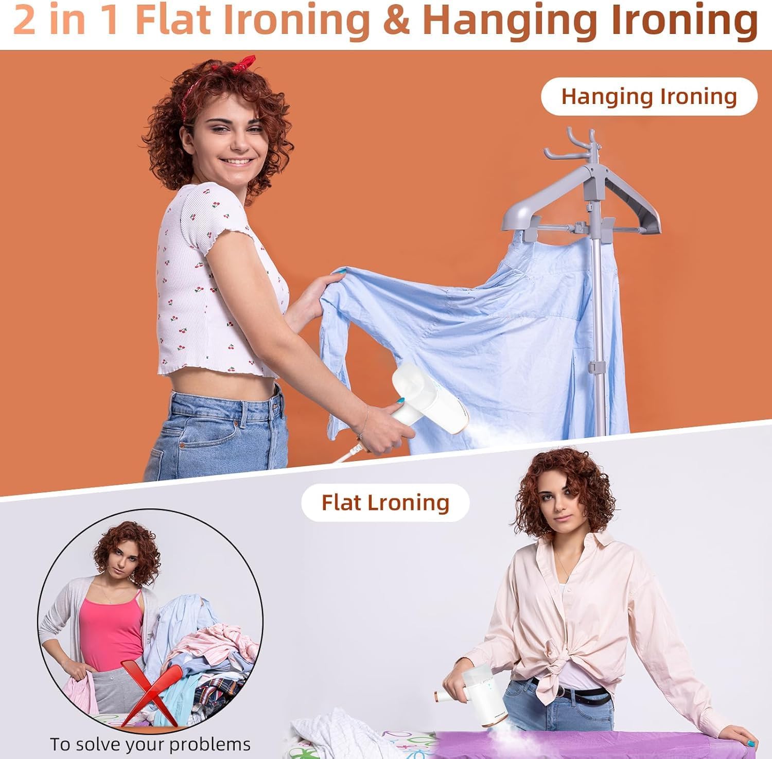 Travel Garment Steamer 1000W 20s Fast Heat 120ml Portable