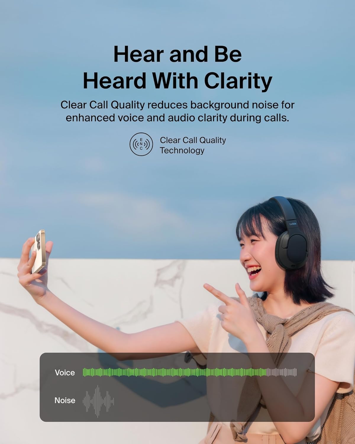 Wireless Over Ear Bluetooth Headphones 60 Hour Battery With Mic