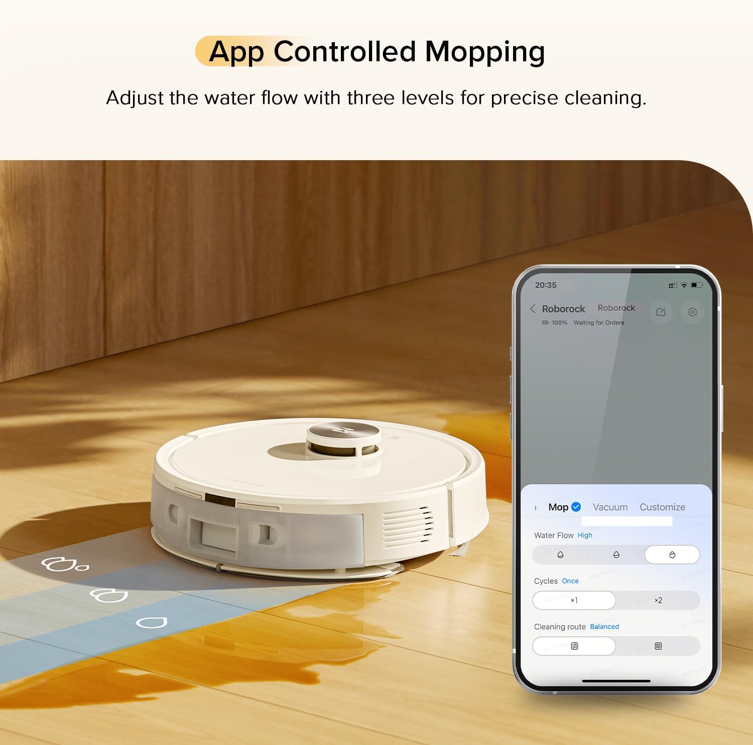 Robot Vacuum Mop 10000Pa LiDAR Mapping App Control Pet Hair