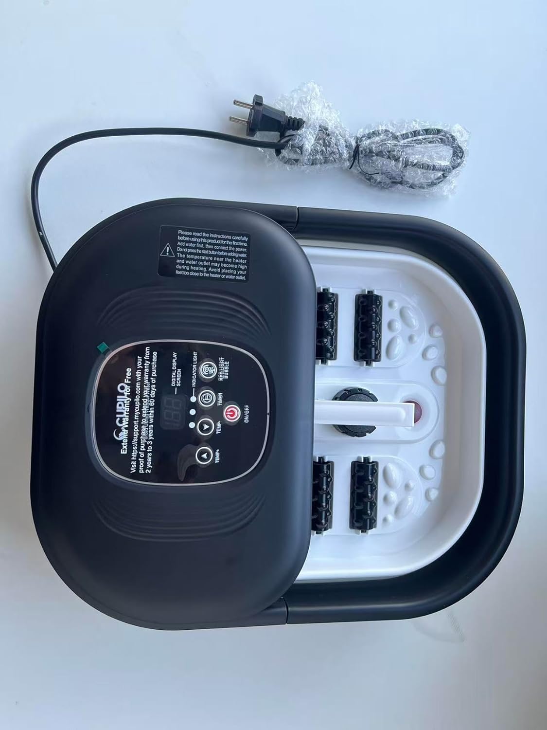 Foldable Foot Spa Bath Heat Bubble Shiatsu Rollers Pedicure