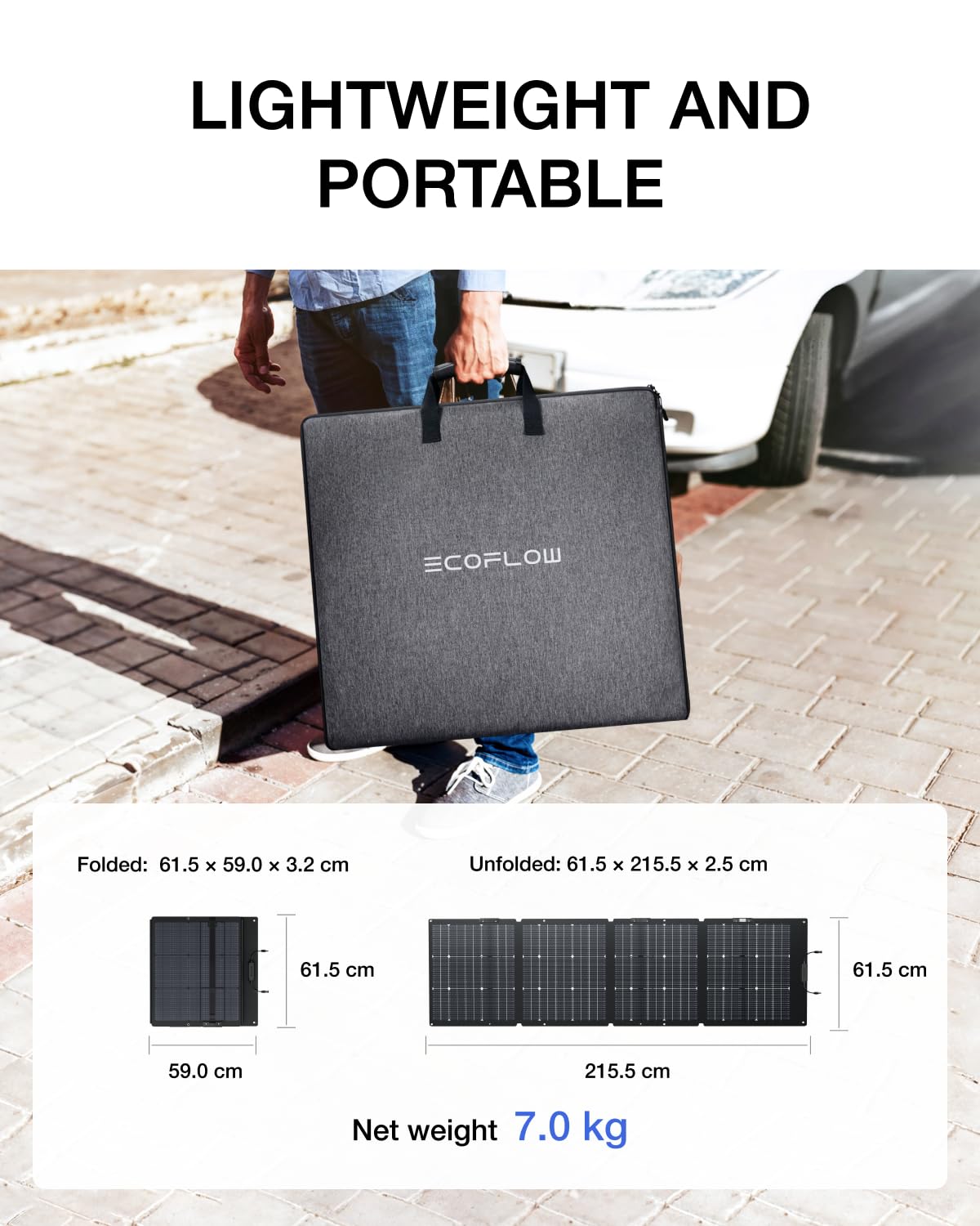 220W Portable Bifacial Solar Panel Foldable Camping Home Backup