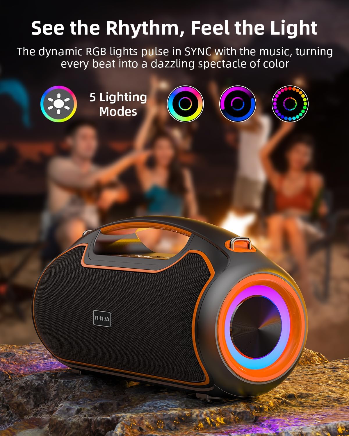 200W Portable Bluetooth Party Speaker Bass IP65 24H TWS