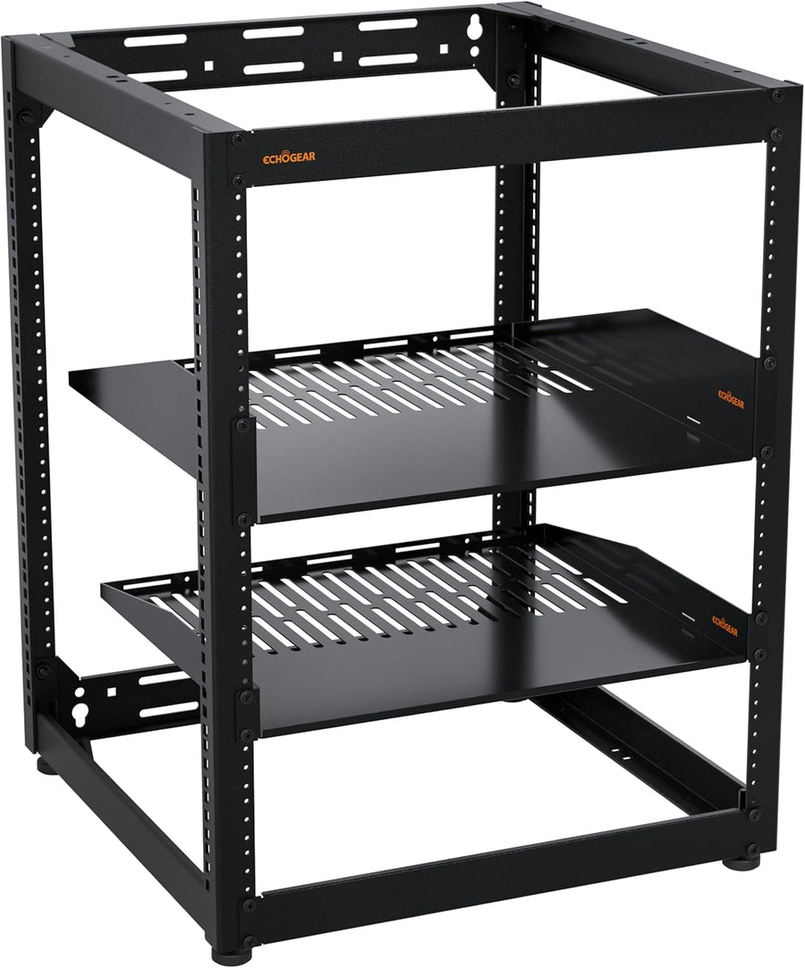 15U Open Frame AV Server Rack Wall Mount Black