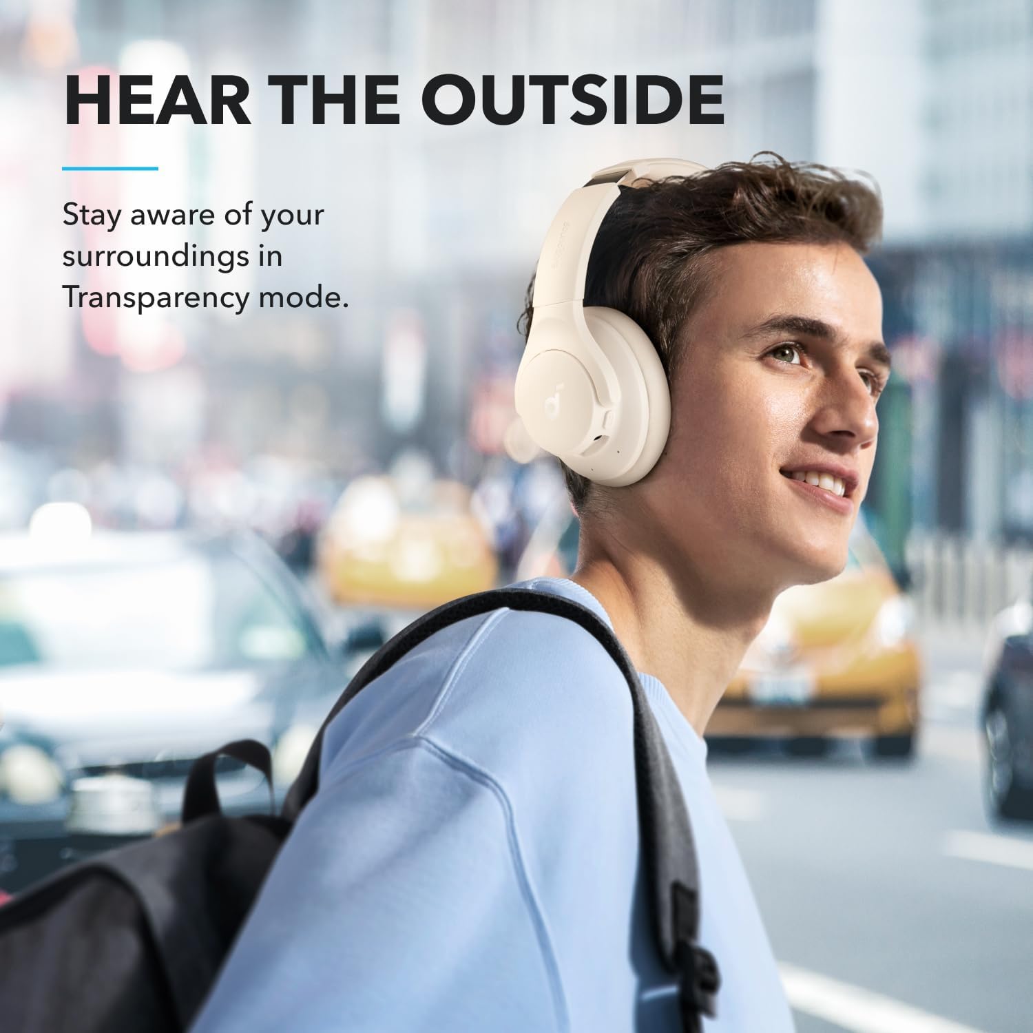 Wireless Hybrid Noise Cancelling Over Ear Headphones 40Hr White