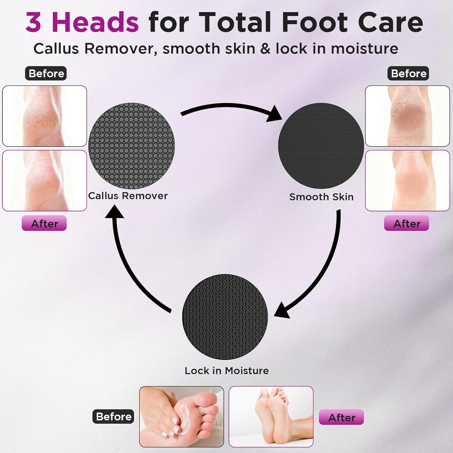 Electric Foot File Callus Remover Rechargeable Nano Glass