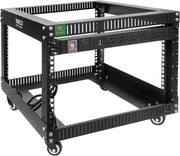 6U Open Frame Server Rack with Wheels and 8 Socket PDU