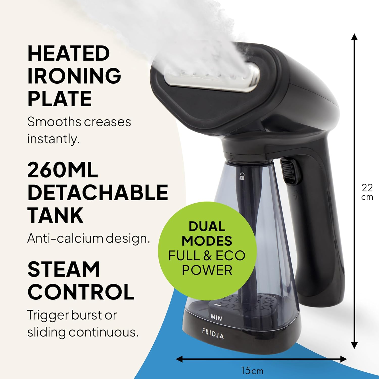 Handheld Garment Steamer 1500W 30g Steam 260ml Fast Heat