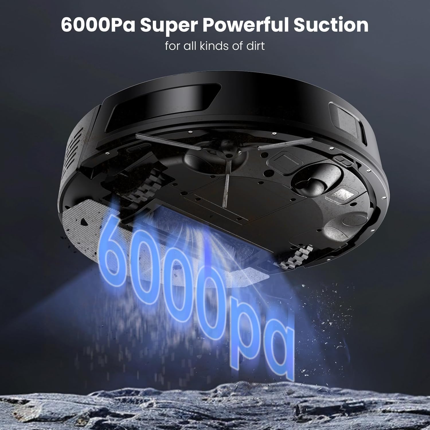 Robot Vacuum Mop 6000Pa LiDAR Mapping WiFi App Pet Hair Clean