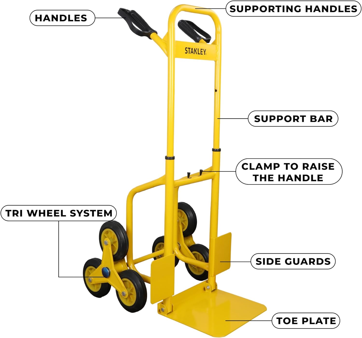 3 Wheel Folding Hand Truck 120KG Stair Climber Trolley