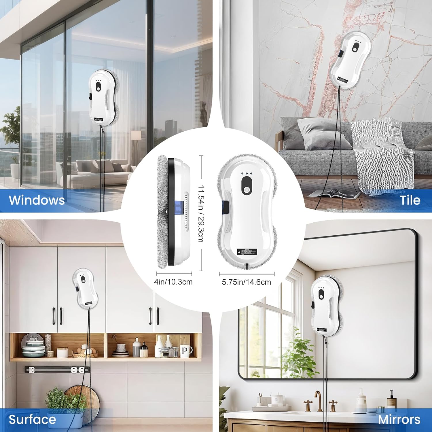 Window Cleaning Robot 5600Pa Spray Smart Glass Cleaner Remote