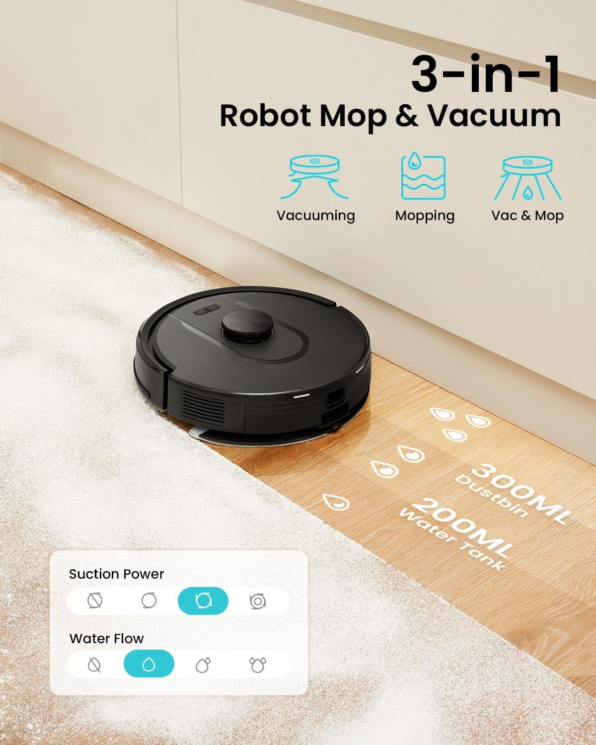 Robot Vacuum Mop 8000Pa Self Empty LiDAR Mapping App Control