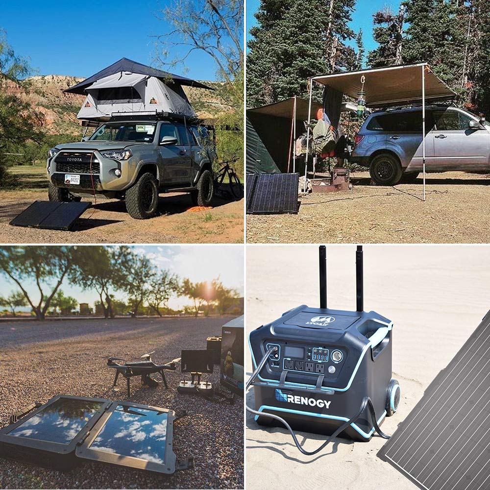100W Foldable Solar Panel Suitcase 12V Portable RV Camping Power